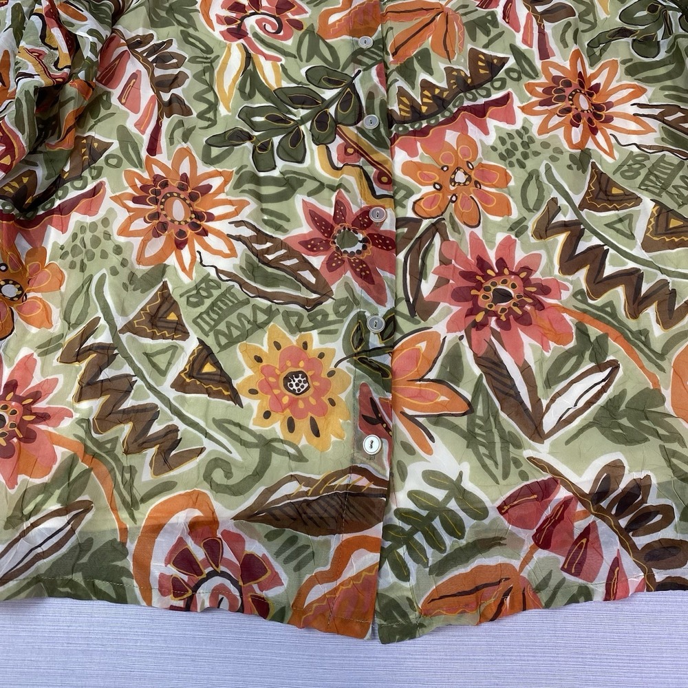 Alfred Dunner Button Up Blouse Women's 22W Green Floral Short Sleeve NWT - Picture 2 of 13